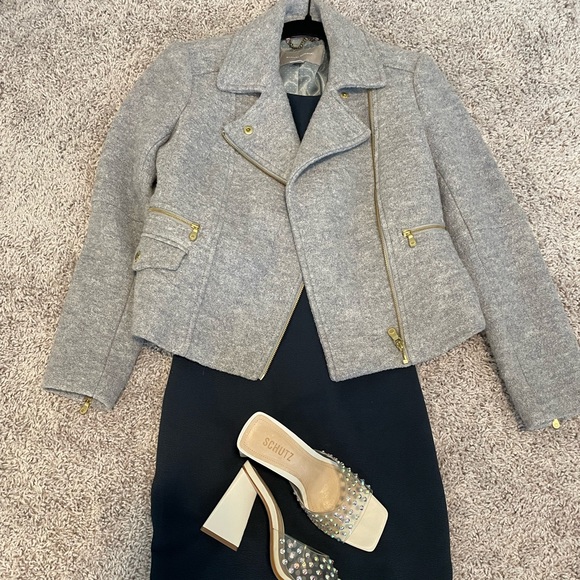 Banana Republic boucle Moto jacket with back ruffle - Picture 7 of 8